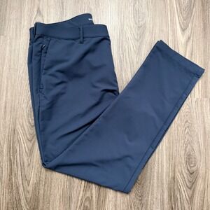 Banana Republic Men's Navy Blue Traveler Pants golf 38x30.5(tag32)100% Polyester